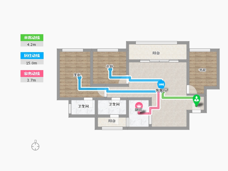 重庆-重庆市-金辉云缦长滩-79.35-户型库-动静线