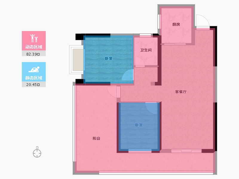 贵州省-贵阳市-广大城耀莱华府-83.51-户型库-动静分区