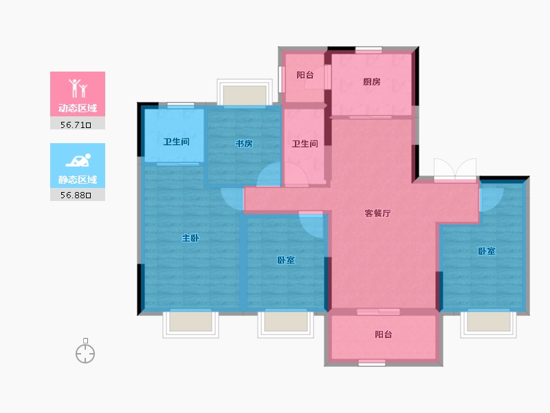 四川省-成都市-兴城人居海棠林语-101.65-户型库-动静分区