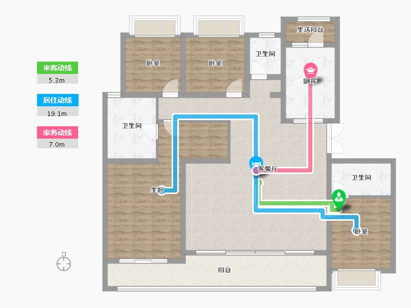 重庆-重庆市-保利天珺-145.22-户型库-动静线