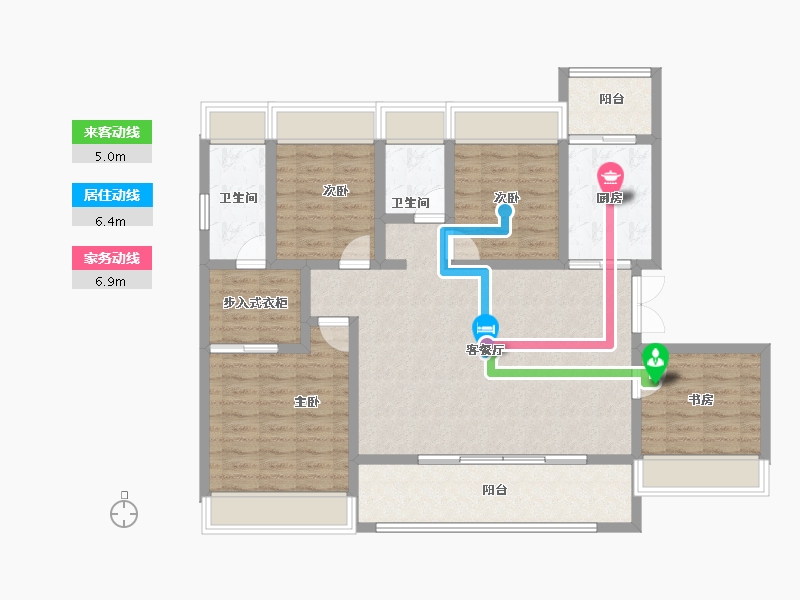 重庆-重庆市-科学城凤玺台-113.51-户型库-动静线