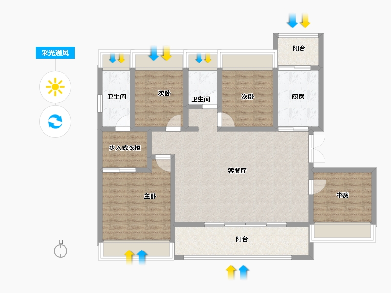 重庆-重庆市-科学城凤玺台-113.51-户型库-采光通风