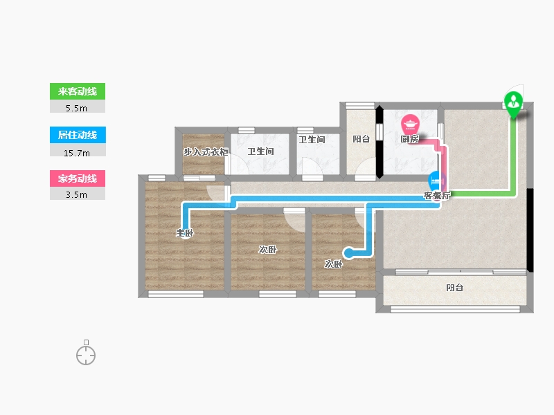 重庆-重庆市-金辉云缦长滩-81.35-户型库-动静线