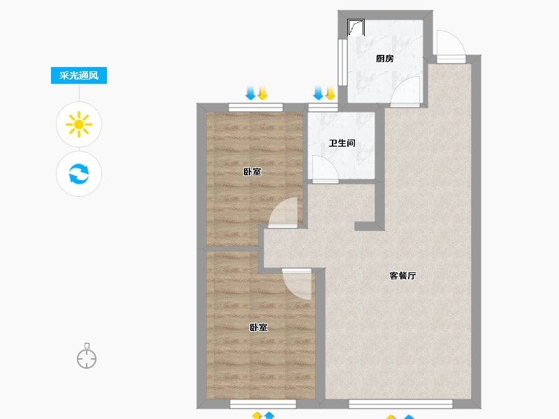 内蒙古自治区-赤峰市-聚珑阁-59.28-户型库-采光通风