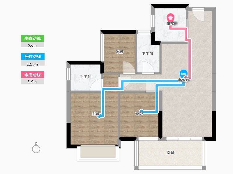 广西壮族自治区-南宁市-龙光玖悦府-70.20-户型库-动静线