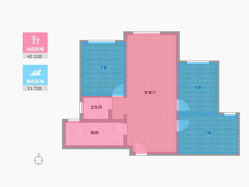 重庆-重庆市-里城樾公馆-65.22-户型库-动静分区