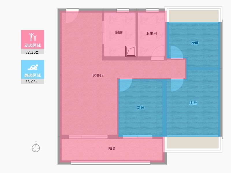 江苏省-苏州市-中海独墅云著-77.25-户型库-动静分区