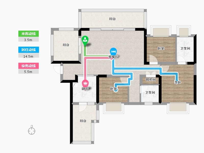 贵州省-贵阳市-中铁阅花溪-93.33-户型库-动静线