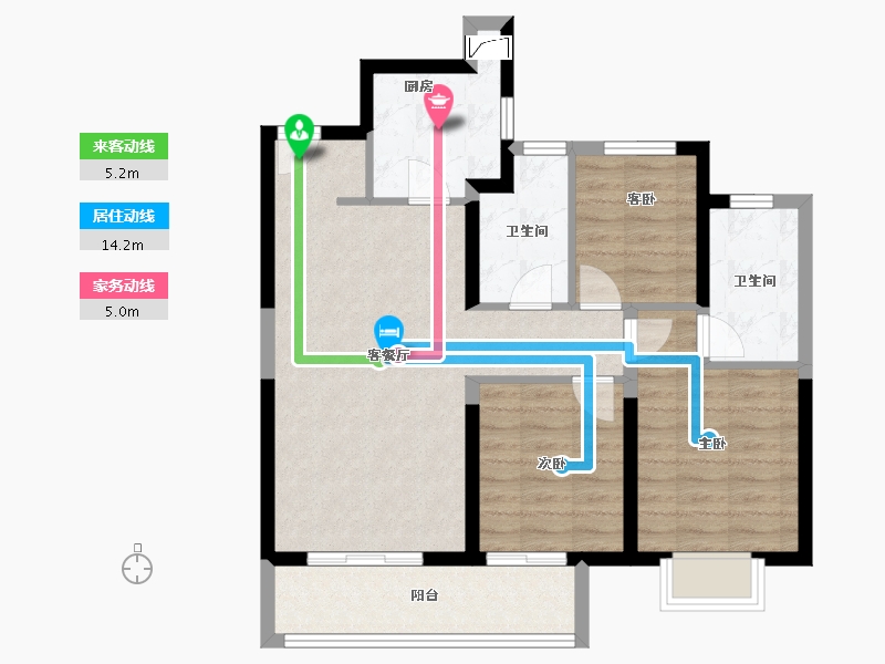 河南省-郑州市-新城·时光印象-79.20-户型库-动静线