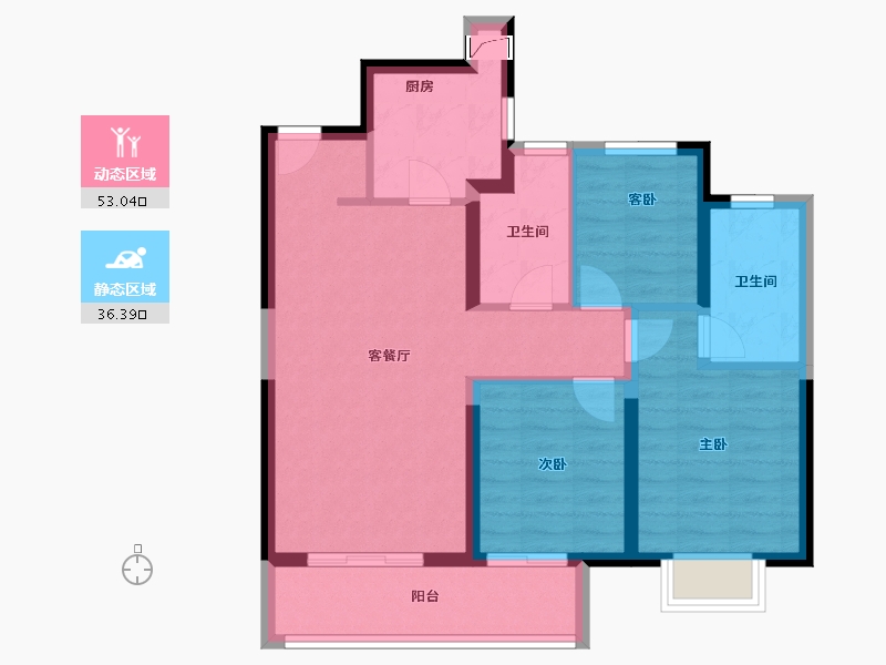 河南省-郑州市-新城·时光印象-79.20-户型库-动静分区