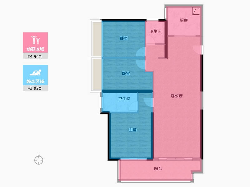 河南省-郑州市-美盛·教育港湾-98.35-户型库-动静分区