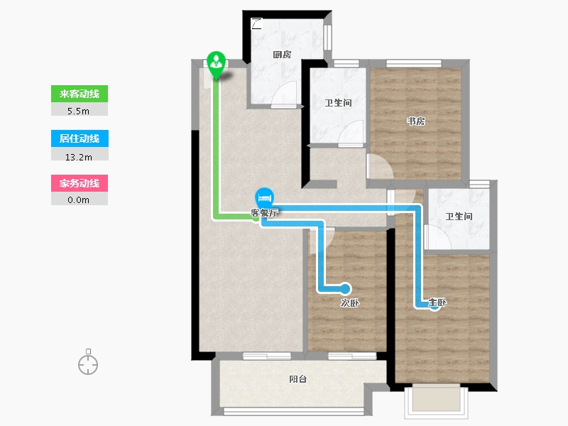 河南省-郑州市-美盛·教育港湾-85.00-户型库-动静线