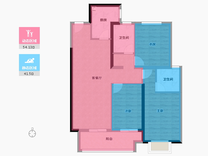 河南省-郑州市-美盛·教育港湾-85.00-户型库-动静分区