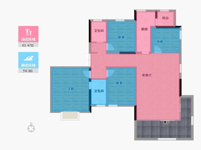 四川省-成都市-兴城人居海棠林语-121.55-户型库-动静分区