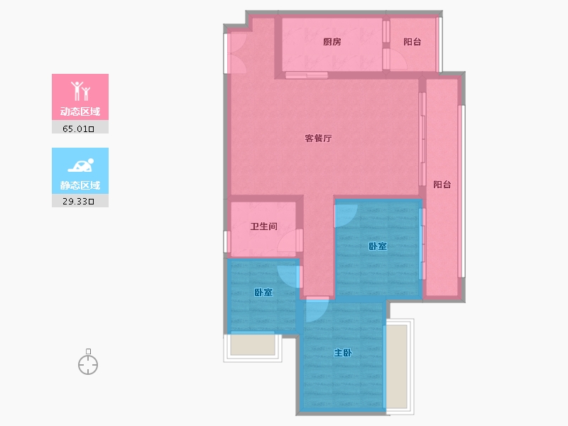 重庆-重庆市-高科江澜-84.24-户型库-动静分区