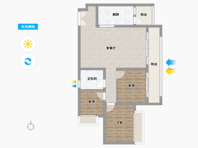 重庆-重庆市-高科江澜-84.24-户型库-采光通风