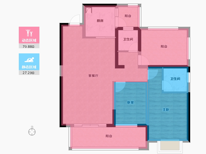 贵州省-贵阳市-中铁阅花溪-86.68-户型库-动静分区