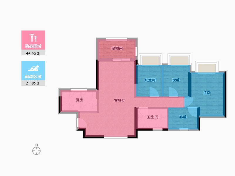 广东省-深圳市-万科未来之光-64.00-户型库-动静分区