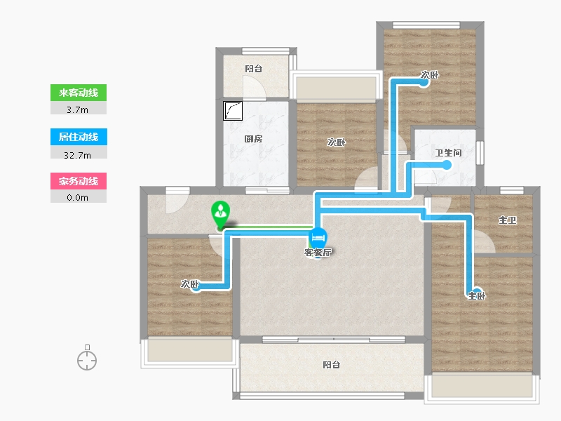 江苏省-苏州市-中海独墅云著-106.63-户型库-动静线