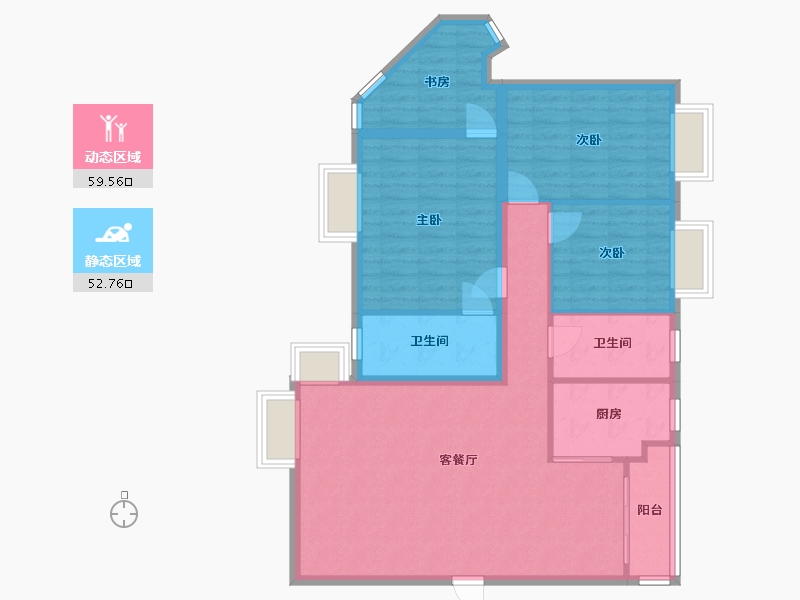 广东省-深圳市-新锦安雅园-一期-110.00-户型库-动静分区