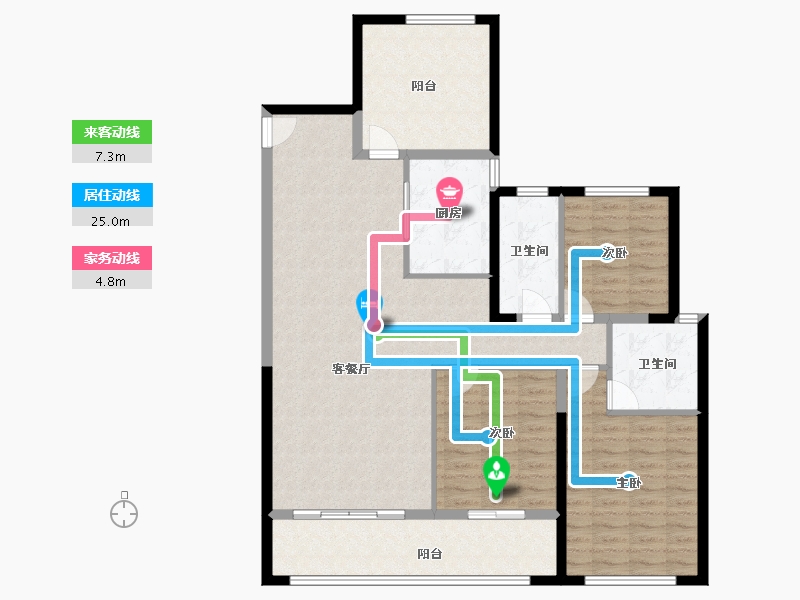 湖南省-长沙市-建工·象山国际-123.37-户型库-动静线