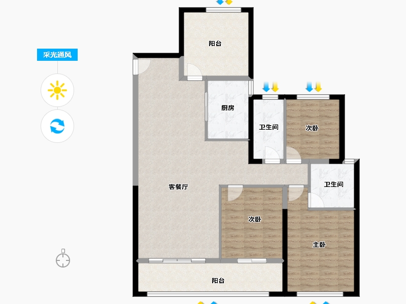 湖南省-长沙市-建工·象山国际-123.37-户型库-采光通风