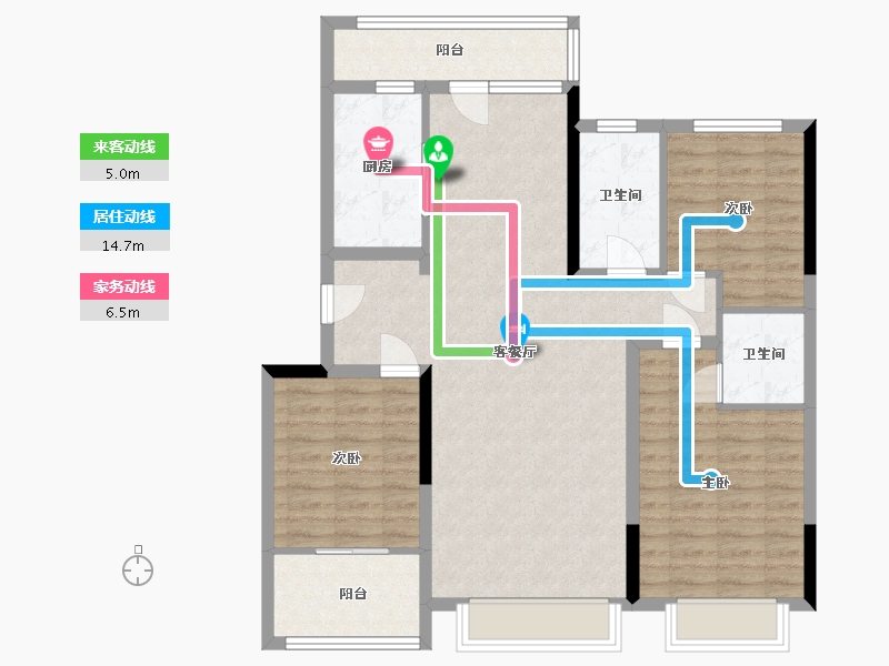 山东省-烟台市-嘉元锦里7号-101.00-户型库-动静线