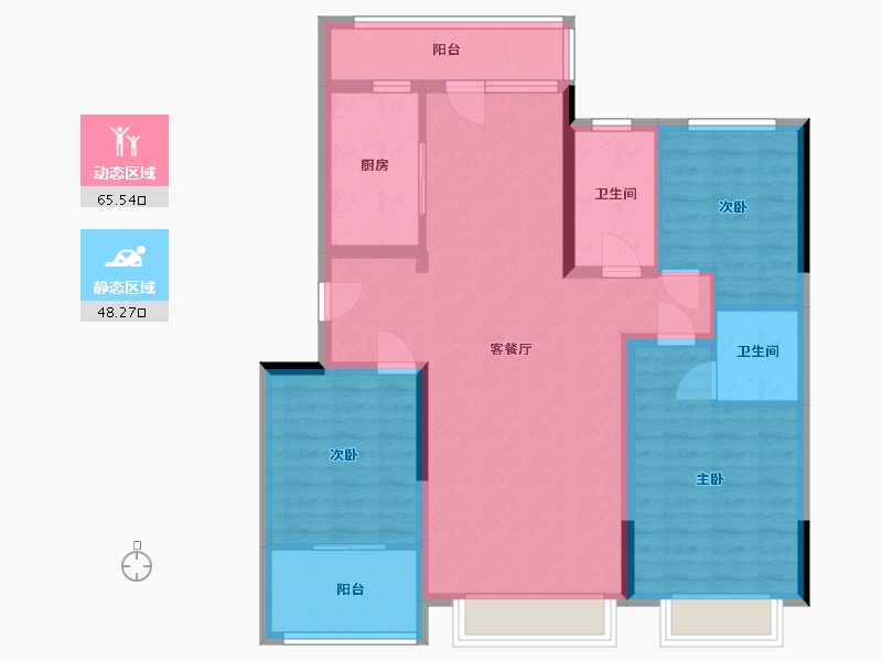 山东省-烟台市-嘉元锦里7号-101.00-户型库-动静分区