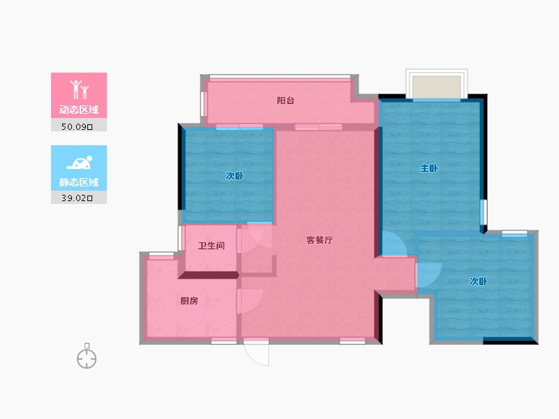 江苏省-徐州市-金地格林世界-80.00-户型库-动静分区