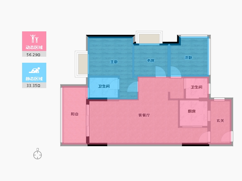 广东省-中山市-蓝城·香山小镇-80.00-户型库-动静分区