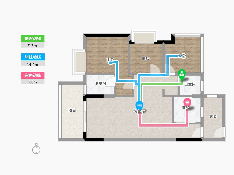 广东省-中山市-蓝城·香山小镇-80.00-户型库-动静线