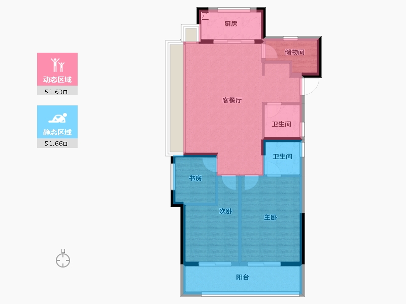 浙江省-金华市-野风广场-93.26-户型库-动静分区