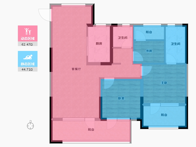 山东省-青岛市-保利和颂-95.20-户型库-动静分区