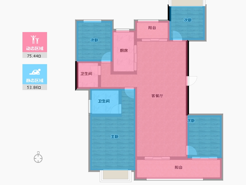 湖南省-长沙市-建发玖洲和玺-115.34-户型库-动静分区