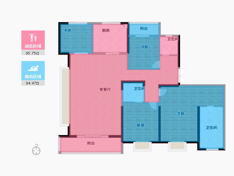 河南省-郑州市-北龙湖瑞府-172.81-户型库-动静分区