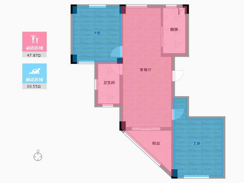 浙江省-金华市-五星壹號-69.05-户型库-动静分区