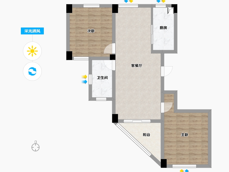 浙江省-金华市-五星壹號-69.05-户型库-采光通风