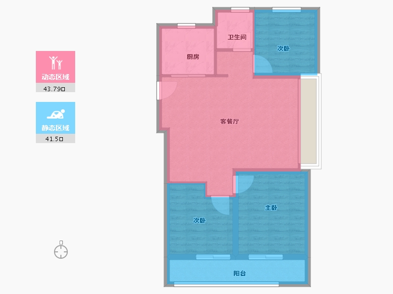 陕西省-西安市-华润置地港悦城-76.80-户型库-动静分区