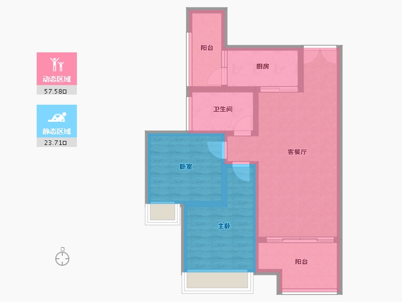 重庆-重庆市-高科江澜-71.88-户型库-动静分区