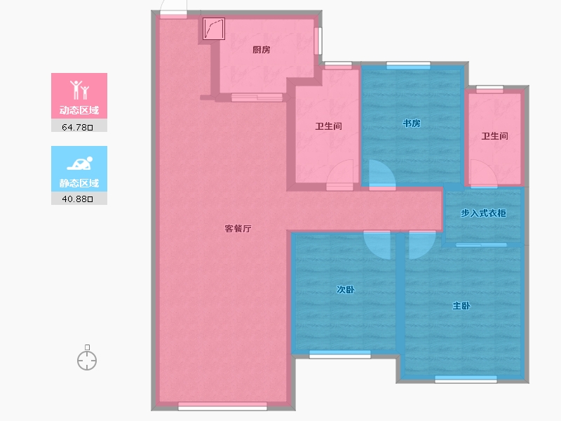 黑龙江省-哈尔滨市-中海天誉-105.00-户型库-动静分区