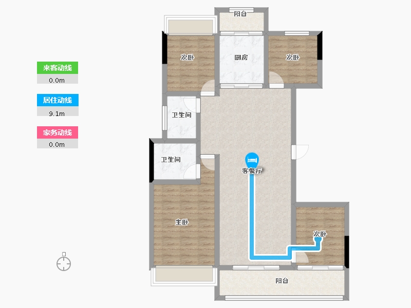 湖南省-长沙市-建发玖洲和玺-107.32-户型库-动静线