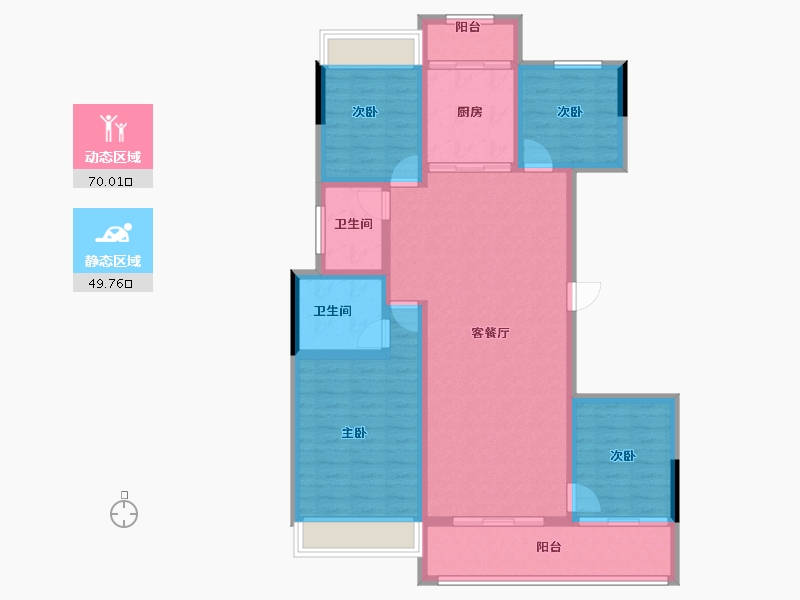 湖南省-长沙市-建发玖洲和玺-107.32-户型库-动静分区