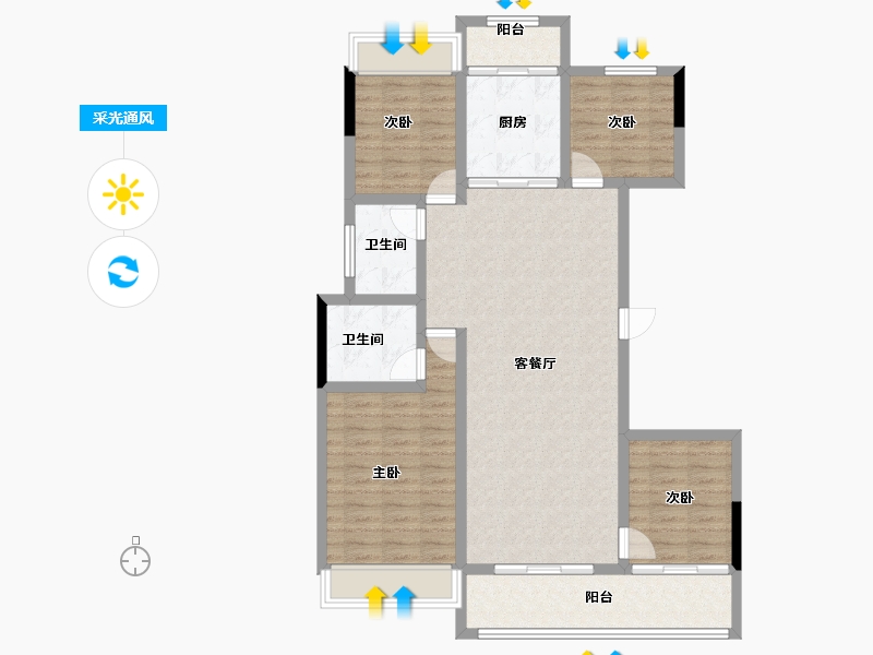 湖南省-长沙市-建发玖洲和玺-107.32-户型库-采光通风