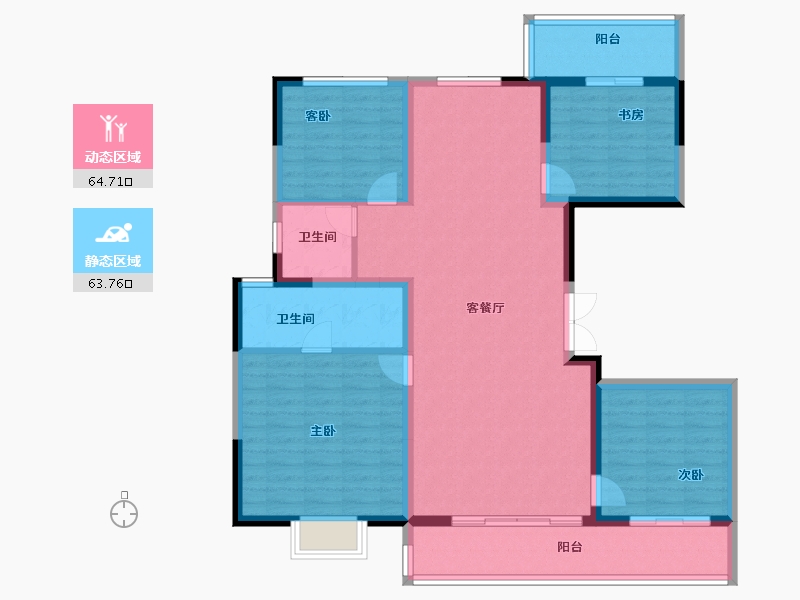 河南省-郑州市-北龙湖瑞府-116.00-户型库-动静分区