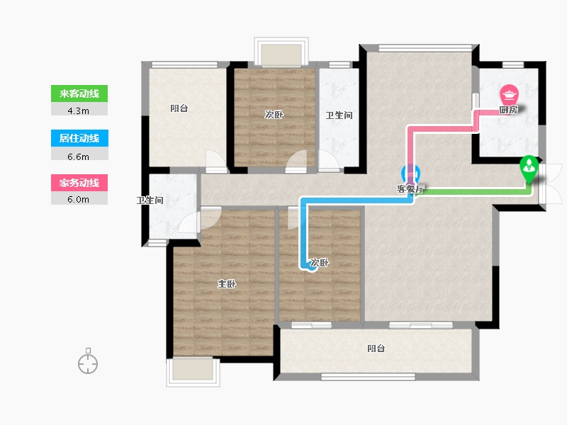 湖南省-长沙市-建工·象山国际-125.00-户型库-动静线