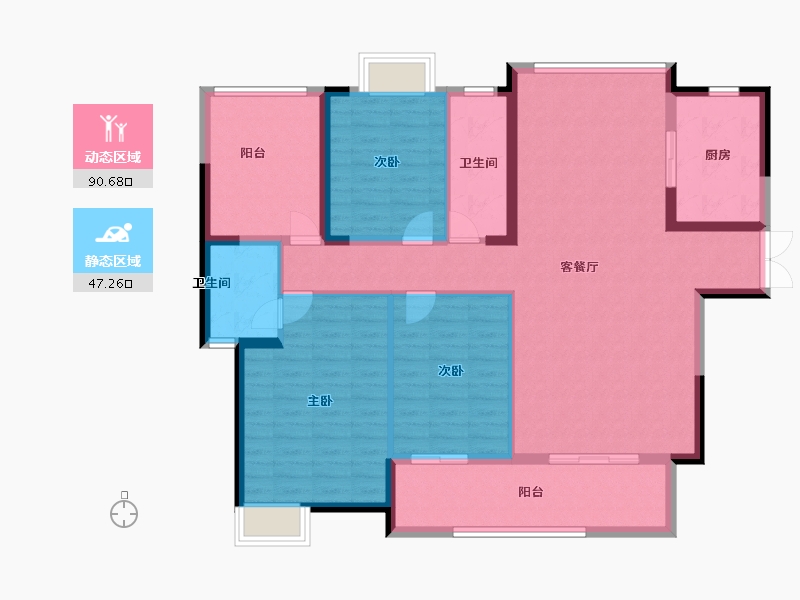 湖南省-长沙市-建工·象山国际-125.00-户型库-动静分区