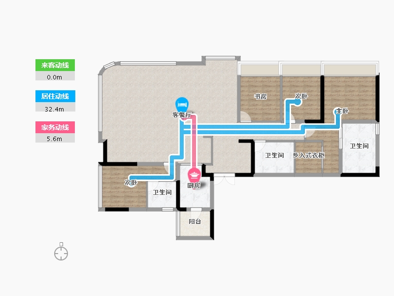 重庆-重庆市-香港置地启元-154.36-户型库-动静线