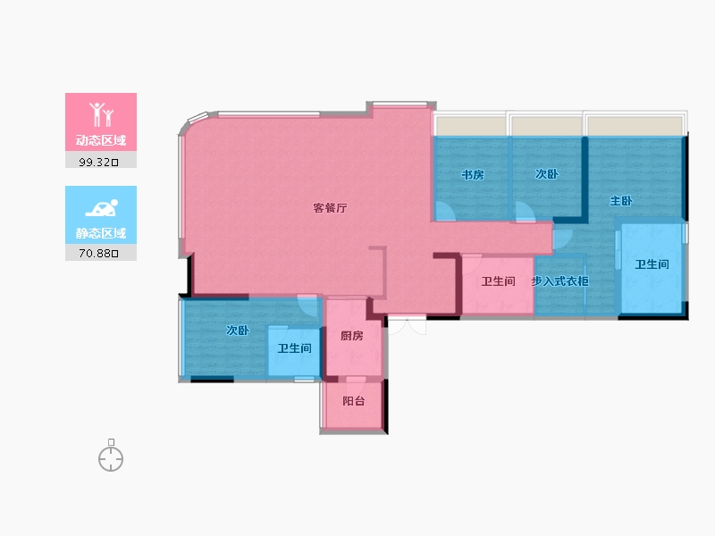 重庆-重庆市-香港置地启元-154.36-户型库-动静分区