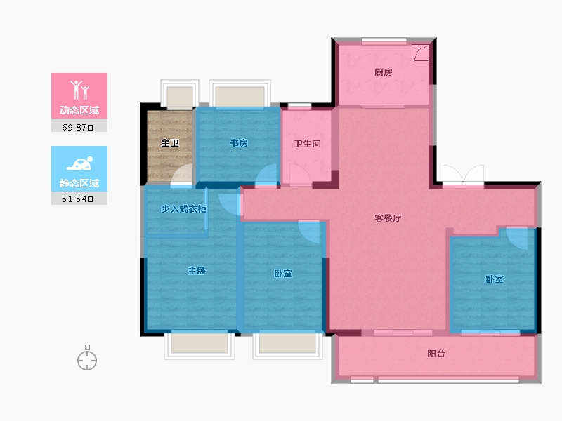 江苏省-苏州市-城投地产朗诗乐府-112.98-户型库-动静分区