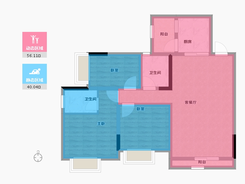 四川省-成都市-川网国际花园-84.83-户型库-动静分区